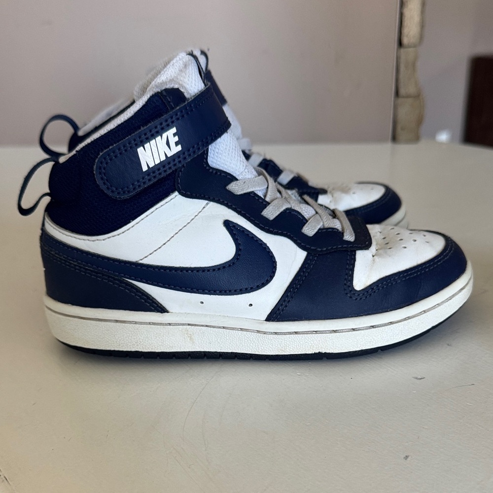 Nike Kids Navy and White High-Top Sneakers